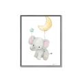 Picture of Floating baby elephant _GroupedProduct_Rectangle_Portrait_Mini_ _GroupedProduct_Rectangle_Portrait_Canvas_Framed_