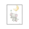 Picture of Floating baby elephant _GroupedProduct_Rectangle_Portrait_Mini_ _GroupedProduct_Rectangle_Portrait_Canvas_Framed_