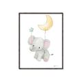 Picture of Floating baby elephant _GroupedProduct_Rectangle_Portrait_Mini_ _GroupedProduct_Rectangle_Portrait_Canvas_Framed_