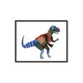 Picture of colourful T-rex _GroupedProduct_Rectangle_Landscape_Mini_ _GroupedProduct_Rectangle_Landscape_Canvas_Framed_