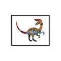 Picture of Colourful velociraptor  _GroupedProduct_Rectangle_Landscape_Mini_ _GroupedProduct_Rectangle_Landscape_Canvas_Framed_