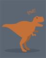 Picture of Orange T-rex Rawr _GroupedProduct_Rectangle_Portrait_Mini_ _GroupedProduct_Rectangle_Portrait_Unframed_Print_Only_