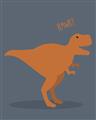Picture of Orange T-rex Rawr _GroupedProduct_Rectangle_Portrait_Mini_ _GroupedProduct_Rectangle_Portrait_Unframed_Print_Only_