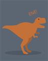 Picture of Orange T-rex Rawr _GroupedProduct_Rectangle_Portrait_Mini_ _GroupedProduct_Rectangle_Portrait_Unframed_Print_Only_