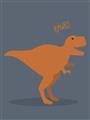 Picture of Orange T-rex Rawr _GroupedProduct_Rectangle_Portrait_Mini_ _GroupedProduct_Rectangle_Portrait_Unframed_Print_Only_