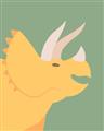 Picture of Yellow Triceratops _GroupedProduct_Rectangle_Portrait_Mini_ _GroupedProduct_Rectangle_Portrait_Unframed_Print_Only_