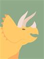 Picture of Yellow Triceratops _GroupedProduct_Rectangle_Portrait_Mini_ _GroupedProduct_Rectangle_Portrait_Unframed_Print_Only_