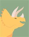 Picture of Yellow Triceratops _GroupedProduct_Rectangle_Portrait_Mini_ _GroupedProduct_Rectangle_Portrait_Unframed_Print_Only_