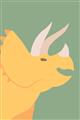 Picture of Yellow Triceratops _GroupedProduct_Rectangle_Portrait_Mini_ _GroupedProduct_Rectangle_Portrait_Unframed_Print_Only_
