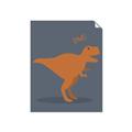 Picture of Orange T-rex Rawr _GroupedProduct_Rectangle_Portrait_Mini_ _GroupedProduct_Rectangle_Portrait_Unframed_Print_Only_