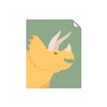 Picture of Yellow Triceratops _GroupedProduct_Rectangle_Portrait_Mini_ _GroupedProduct_Rectangle_Portrait_Unframed_Print_Only_