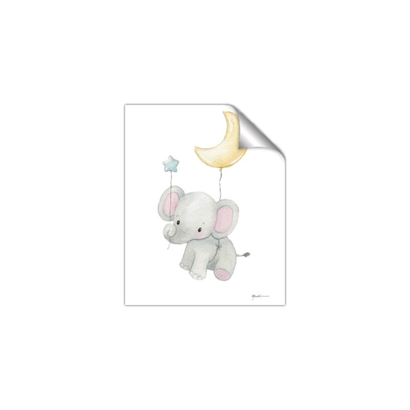 Picture of Floating baby elephant _GroupedProduct_Rectangle_Portrait_Mini_ _GroupedProduct_Rectangle_Portrait_Unframed_Print_Only_
