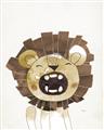 Picture of Roaring Lion cub _GroupedProduct_Rectangle_Portrait_Mini_ _GroupedProduct_Rectangle_Portrait_Unframed_Print_Only_