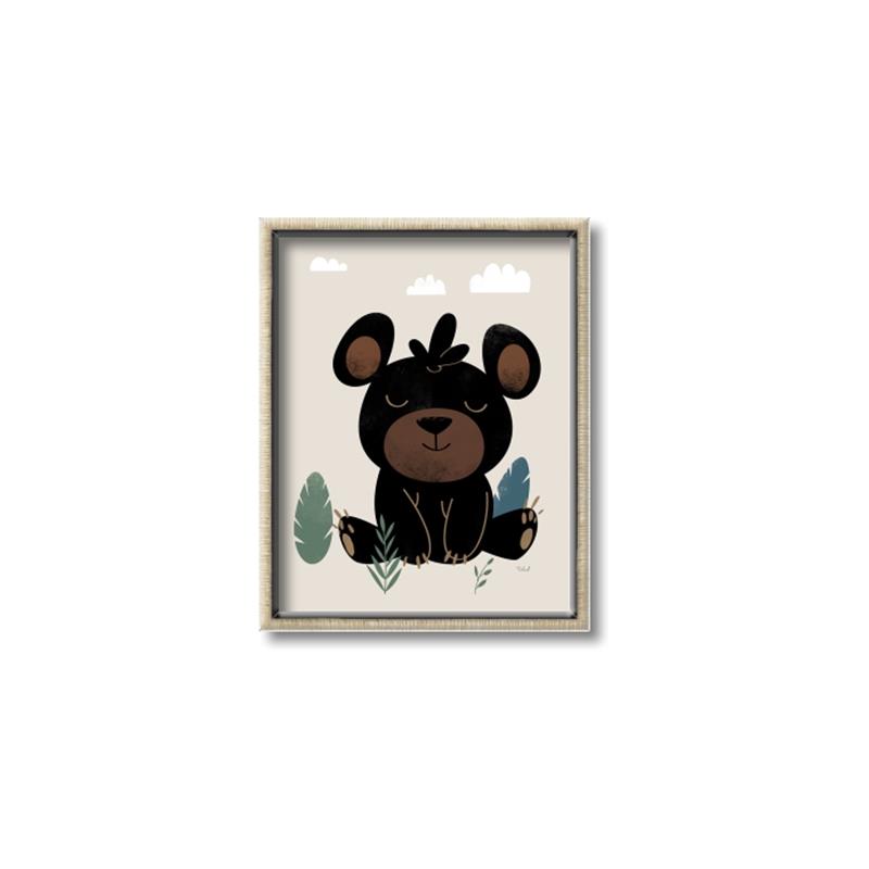 Picture of Cute black bear  _GroupedProduct_Rectangle_Portrait_Mini_ _GroupedProduct_Rectangle_Portrait_Canvas_Framed_