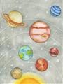 Picture of Watercolour Solar System I _GroupedProduct_Rectangle_Portrait_Mini_ _GroupedProduct_Rectangle_Portrait_Unframed_Print_Only_