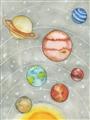 Picture of Watercolour Solar System I _GroupedProduct_Rectangle_Portrait_Mini_ _GroupedProduct_Rectangle_Portrait_Unframed_Print_Only_