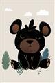Picture of Cute black bear  _GroupedProduct_Rectangle_Portrait_Mini_ _GroupedProduct_Rectangle_Portrait_Unframed_Print_Only_