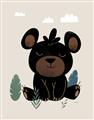 Picture of Cute black bear  _GroupedProduct_Rectangle_Portrait_Mini_ _GroupedProduct_Rectangle_Portrait_Unframed_Print_Only_