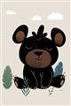 Picture of Cute black bear  _GroupedProduct_Rectangle_Portrait_Mini_ _GroupedProduct_Rectangle_Portrait_Unframed_Print_Only_