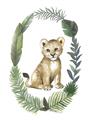 Picture of Palm Wreath Cub _GroupedProduct_Rectangle_Portrait_Mini_ _GroupedProduct_Rectangle_Portrait_Unframed_Print_Only_