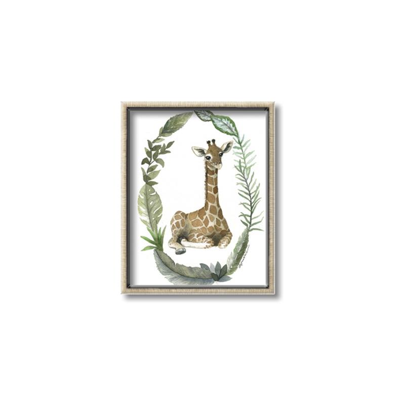 Picture of Palm Wreath Giraffe _GroupedProduct_Rectangle_Portrait_Mini_ _GroupedProduct_Rectangle_Portrait_Canvas_Framed_