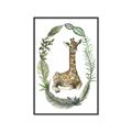 Picture of Palm Wreath Giraffe _GroupedProduct_Rectangle_Portrait_Mini_ _GroupedProduct_Rectangle_Portrait_Canvas_Framed_