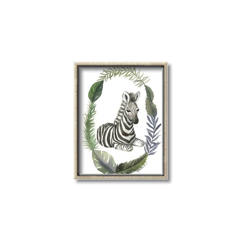 Picture of Palm Wreath Zebra _GroupedProduct_Rectangle_Portrait_Mini_ _GroupedProduct_Rectangle_Portrait_Canvas_Framed_