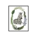 Picture of Palm Wreath Zebra _GroupedProduct_Rectangle_Portrait_Mini_ _GroupedProduct_Rectangle_Portrait_Canvas_Framed_