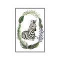 Picture of Palm Wreath Zebra _GroupedProduct_Rectangle_Portrait_Mini_ _GroupedProduct_Rectangle_Portrait_Canvas_Framed_