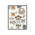 Picture of Safari Heads I (make bkg white) _GroupedProduct_Rectangle_Portrait_Mini_ _GroupedProduct_Rectangle_Portrait_Canvas_Framed_