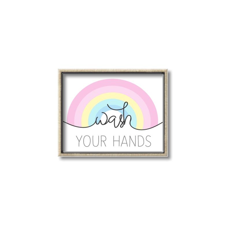Picture of Wash your hands pastel  _GroupedProduct_Rectangle_Landscape_Mini_ _GroupedProduct_Rectangle_Landscape_Canvas_Framed_
