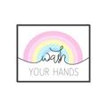 Picture of Wash your hands pastel  _GroupedProduct_Rectangle_Landscape_Mini_ _GroupedProduct_Rectangle_Landscape_Canvas_Framed_