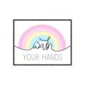 Picture of Wash your hands pastel  _GroupedProduct_Rectangle_Landscape_Mini_ _GroupedProduct_Rectangle_Landscape_Canvas_Framed_