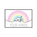 Picture of Wash your hands pastel  _GroupedProduct_Rectangle_Landscape_Mini_ _GroupedProduct_Rectangle_Landscape_Canvas_Framed_