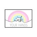 Picture of Wash your hands pastel  _GroupedProduct_Rectangle_Landscape_Mini_ _GroupedProduct_Rectangle_Landscape_Canvas_Framed_