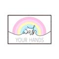 Picture of Wash your hands pastel  _GroupedProduct_Rectangle_Landscape_Mini_ _GroupedProduct_Rectangle_Landscape_Canvas_Framed_