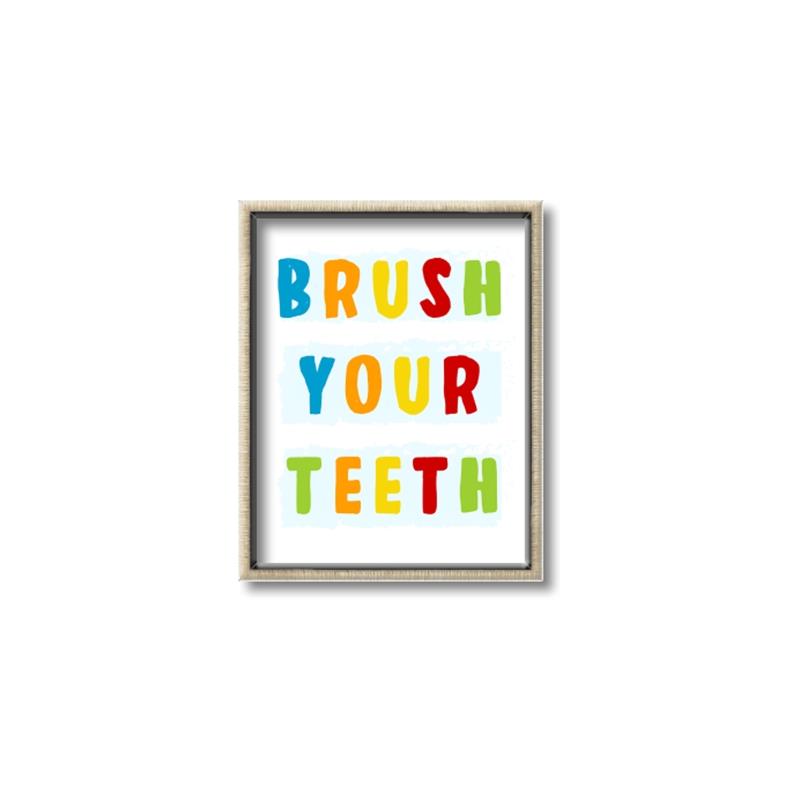 Picture of Brush your teeth multi Colour I _GroupedProduct_Rectangle_Portrait_Mini_ _GroupedProduct_Rectangle_Portrait_Canvas_Framed_