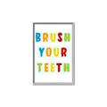 Picture of Brush your teeth multi Colour I _GroupedProduct_Rectangle_Portrait_Mini_ _GroupedProduct_Rectangle_Portrait_Canvas_Framed_
