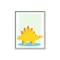 Picture of Yellow Stegosaurus _GroupedProduct_Rectangle_Portrait_Mini_ _GroupedProduct_Rectangle_Portrait_Canvas_Framed_