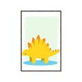 Picture of Yellow Stegosaurus _GroupedProduct_Rectangle_Portrait_Mini_ _GroupedProduct_Rectangle_Portrait_Canvas_Framed_