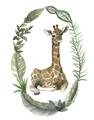Picture of Palm Wreath Giraffe _GroupedProduct_Rectangle_Portrait_Mini_ _GroupedProduct_Rectangle_Portrait_Unframed_Print_Only_