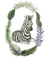 Picture of Palm Wreath Zebra _GroupedProduct_Rectangle_Portrait_Mini_ _GroupedProduct_Rectangle_Portrait_Unframed_Print_Only_
