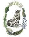 Picture of Palm Wreath Zebra _GroupedProduct_Rectangle_Portrait_Mini_ _GroupedProduct_Rectangle_Portrait_Unframed_Print_Only_