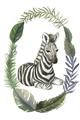 Picture of Palm Wreath Zebra _GroupedProduct_Rectangle_Portrait_Mini_ _GroupedProduct_Rectangle_Portrait_Unframed_Print_Only_