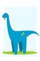 Picture of Blue  Brachiosaurus _GroupedProduct_Rectangle_Portrait_Mini_ _GroupedProduct_Rectangle_Portrait_Unframed_Print_Only_