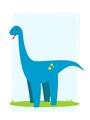 Picture of Blue  Brachiosaurus _GroupedProduct_Rectangle_Portrait_Mini_ _GroupedProduct_Rectangle_Portrait_Unframed_Print_Only_