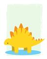 Picture of Yellow Stegosaurus _GroupedProduct_Rectangle_Portrait_Mini_ _GroupedProduct_Rectangle_Portrait_Unframed_Print_Only_