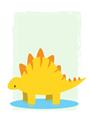 Picture of Yellow Stegosaurus _GroupedProduct_Rectangle_Portrait_Mini_ _GroupedProduct_Rectangle_Portrait_Unframed_Print_Only_