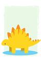 Picture of Yellow Stegosaurus _GroupedProduct_Rectangle_Portrait_Mini_ _GroupedProduct_Rectangle_Portrait_Unframed_Print_Only_