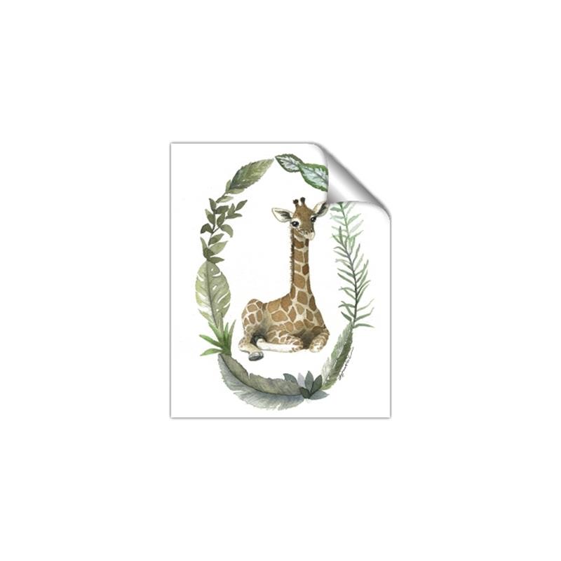Picture of Palm Wreath Giraffe _GroupedProduct_Rectangle_Portrait_Mini_ _GroupedProduct_Rectangle_Portrait_Unframed_Print_Only_